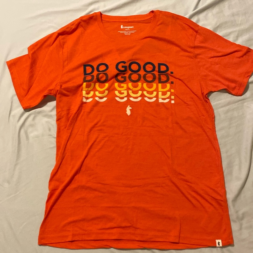 Cotopaxi Orange Short Sleeve Tee with Graphic Design, NWT